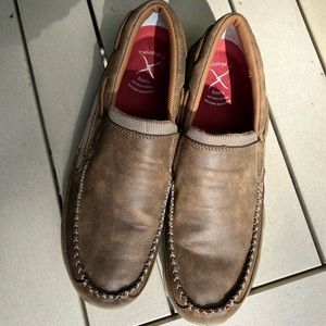 Twisted X Men's Slip-On Driving brown leather